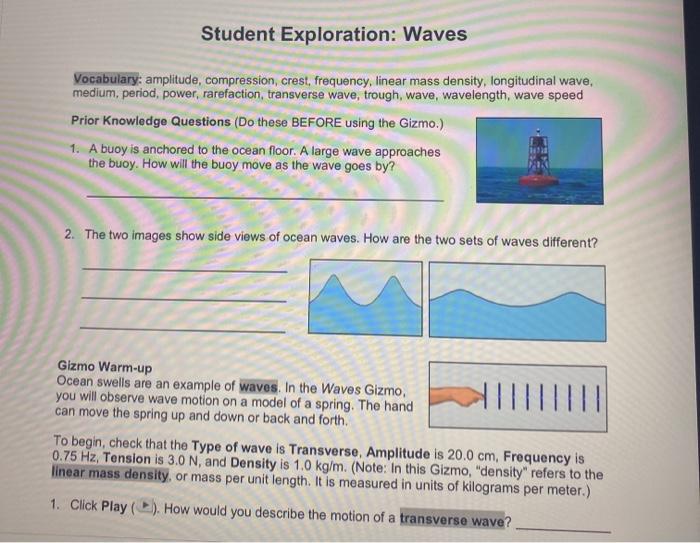 Longitudinal waves gizmo answer key