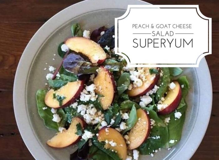 Sweetgreen peach and goat cheese salad