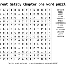 The great gatsby word search