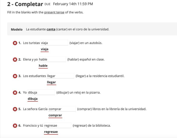 Fill in the blanks with the present tense of estar.