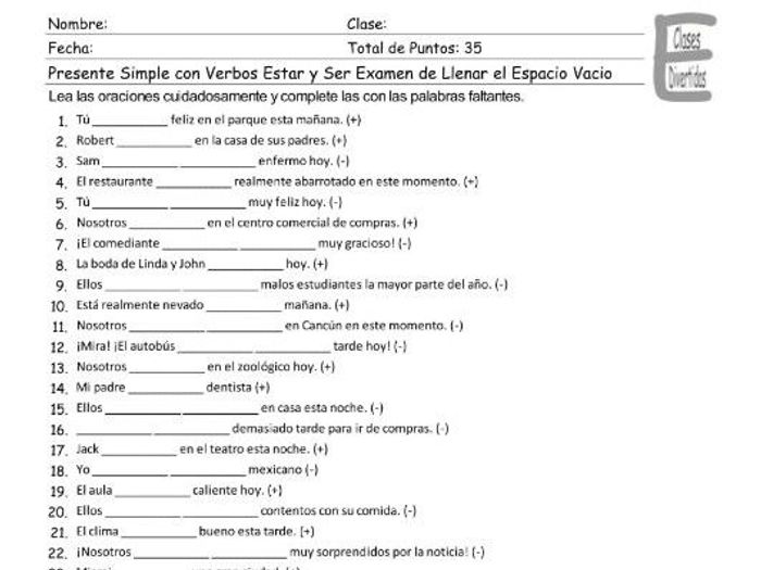 Fill in the blanks with the present tense of estar.