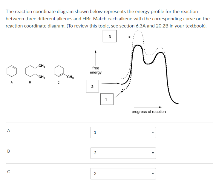 Select the kinetic and thermodynamic products of the reaction shown